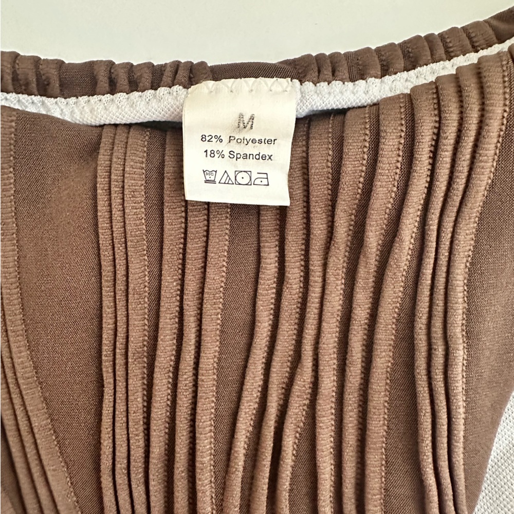 SHEIN Brown Textured Ribbed Triangle Bikini - Picture 8 of 8